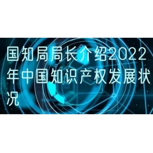 国知局局长介绍2022年中国知识产权发展状况